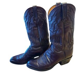 Lucchese 2000 Men's 9.5D Black Cherry  Leather Cowboy Boots